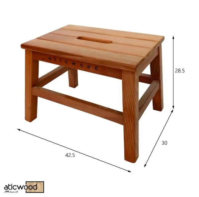 Multipurpose Wooden Stool top angle