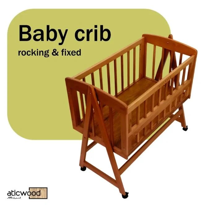Wooden Baby Crib front perspective