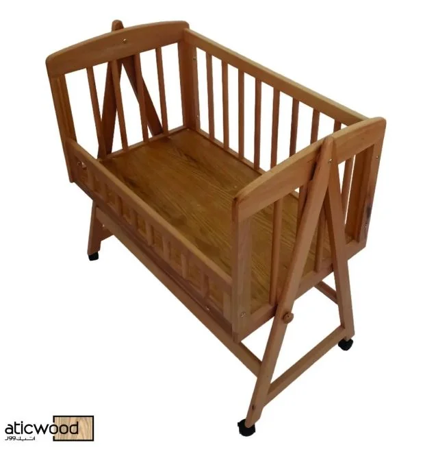 Wooden Baby Crib rocking mode stance