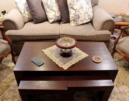 Modern Nesting Coffee Table in solid walnut wood