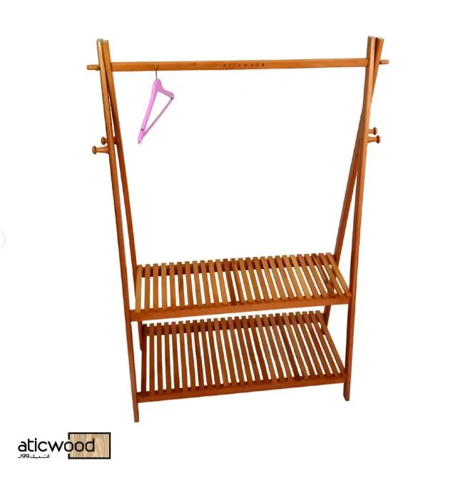 Wooden Clothes Rack side view