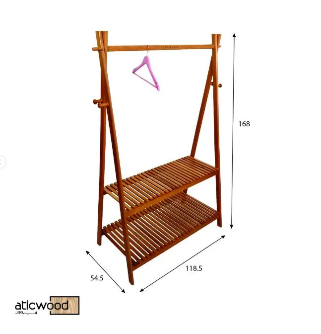 Wooden Clothes Rack detail view